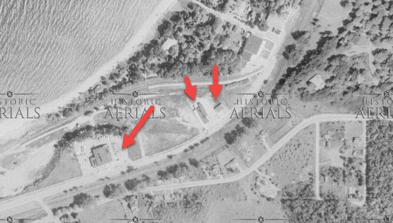 Bob-In Restaurant (Bob-In Again, Bobs Drive-In) - 1958 Aerial (newer photo)